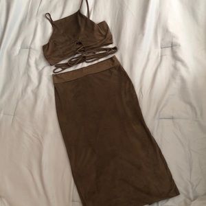 Codigo Suede Skirt Set